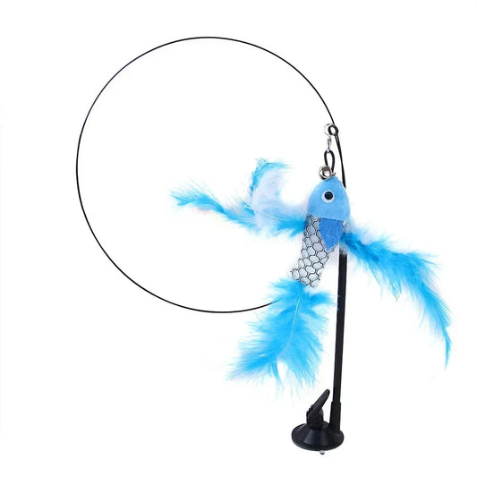 Blue Fish Cat Toy – Interactive Bird Simulation Play