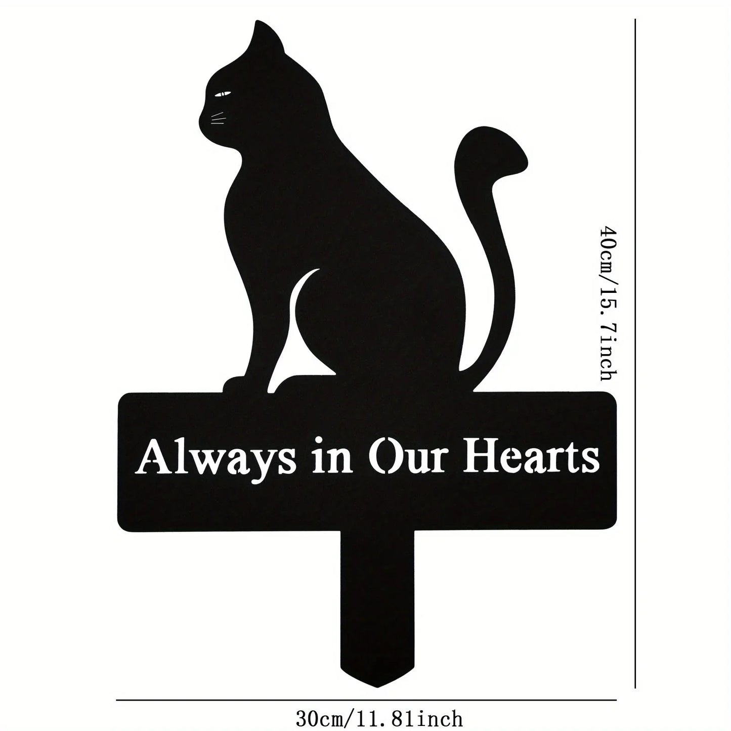 1set Always In Our Hearts Memorial Stake Insert Cemetery Decor for Grave, Sympathy Funeral, Easter, Pet, Yard