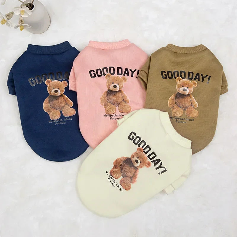Navy Blue Dog Winter Sweatshirt – Bear Pullover Coat