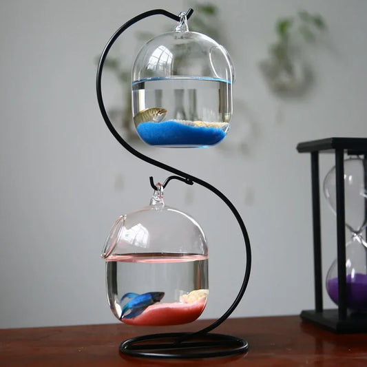 double deck  Hanging Glass Fish Tank  Bottle Aquarium