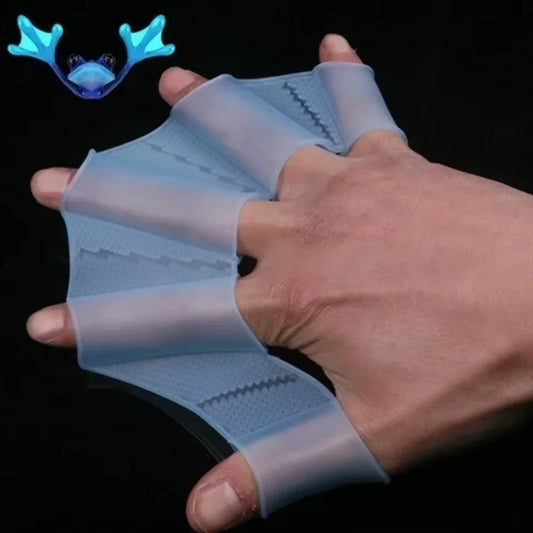 2 Pcs Swimming Finger Webbed Gloves Frog Hand Gear Fins Palm Flippers